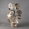 Lampada monstera piccola bronzo+vaso Arti e Mestieri