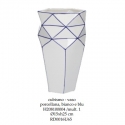 Cubismo vaso bianco e blu in porcellana Rituali Domestici