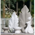 Vaso foglia bianco 30.5 cm h gilde