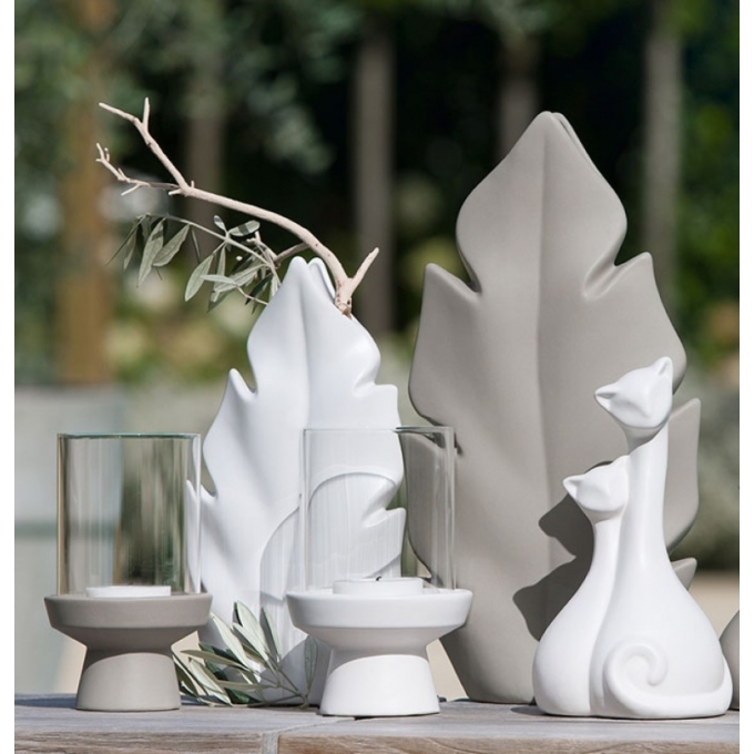 Vaso foglia bianco 40 cm h gilde