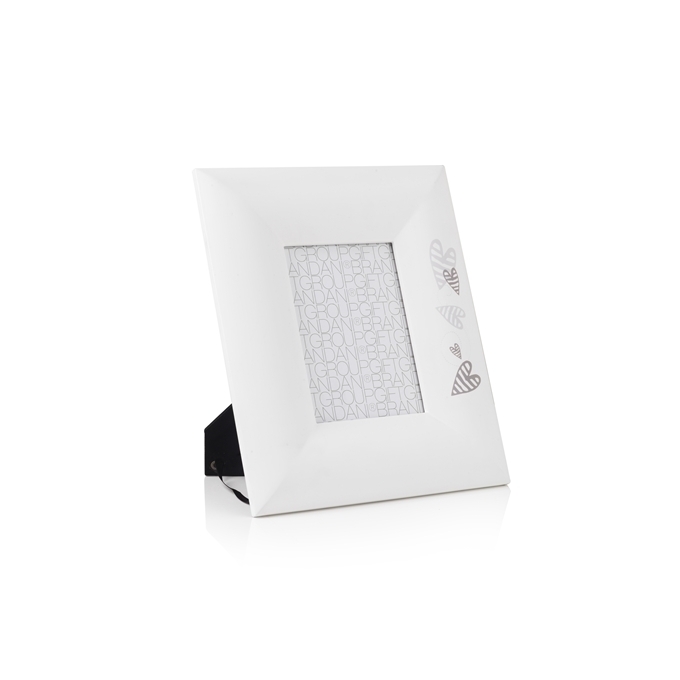 Portafoto batticuore bianco 13x18cm Brandani