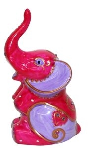 Mini elefante seduto (alt.8cm) fuxia Soizick