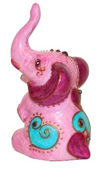 Mini elefante seduto rosa Soizick
