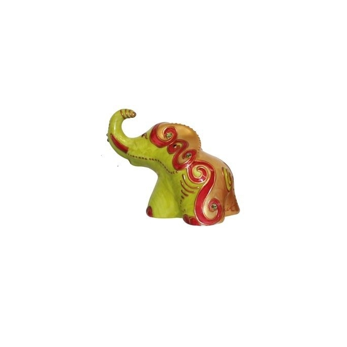 Mini elefante in piedi (alt.10cm) verde Soizick
