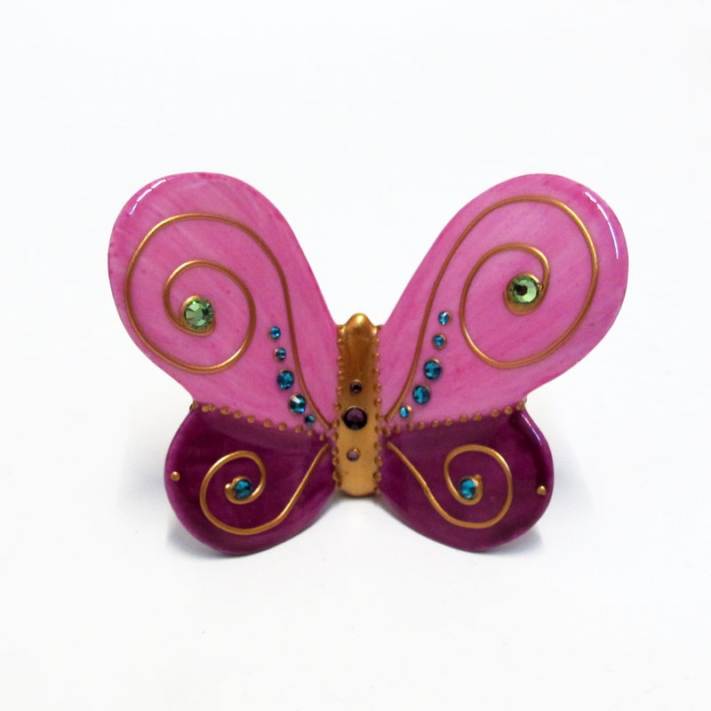 Farfalla larghezza viola-fuxia Soizick