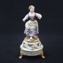 Statua pastorella su base in limoges 17,5cm