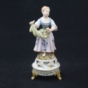Statua fioraia su piedistallo 20cm