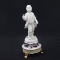 Statua bianca con uccellino 20cm
