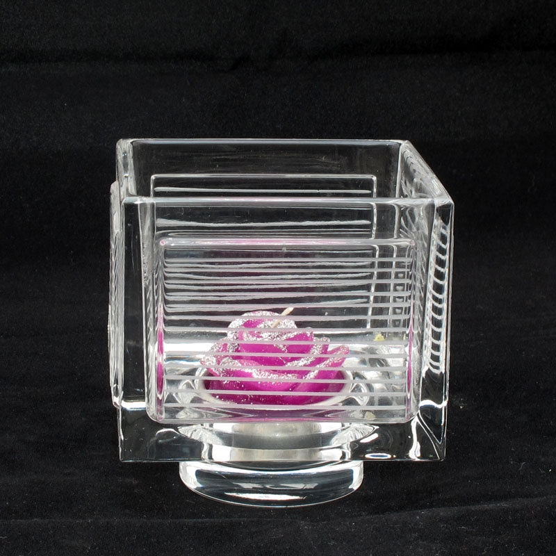 Tea light cubico molato in cristallo Colle Vilca