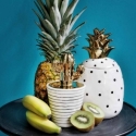 Biancooro barattolo ananas pois in ceramica bianca Rituali Domestici