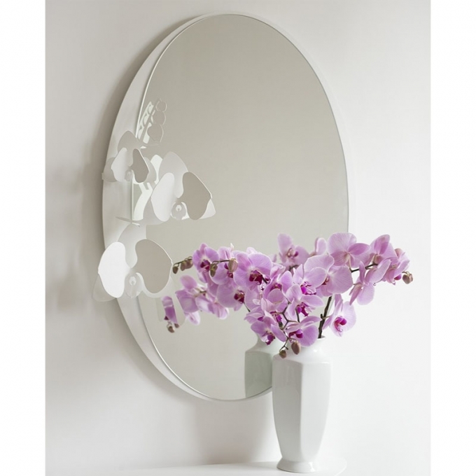 Specchio orchidee bianco Arti e Mestieri
