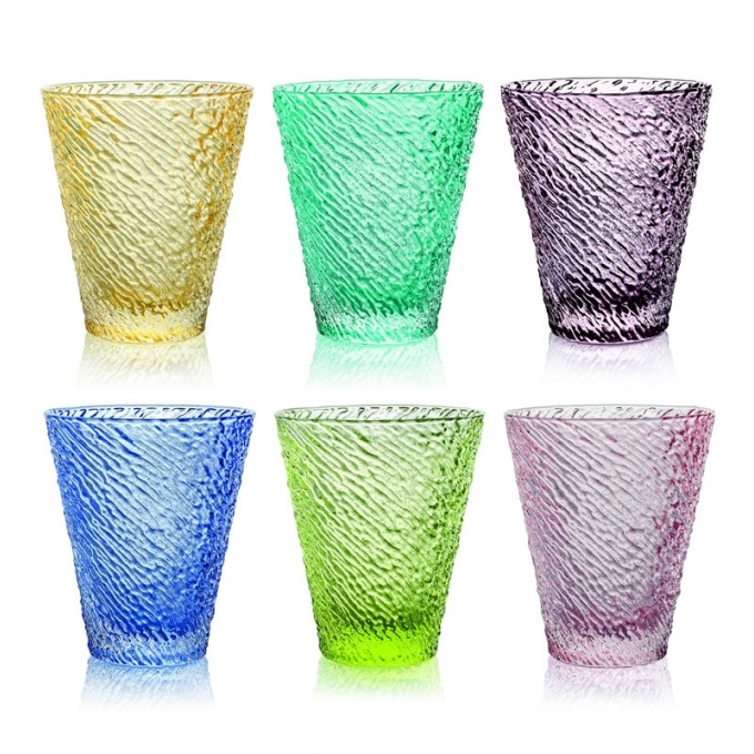 Iroko set 6 bicchiere acqua colori assortiti scato ivv