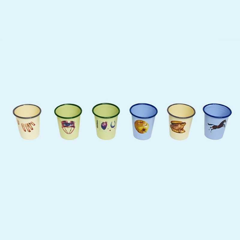 Set 6 bicchieri in metallo smaltato toiletpaper seletti