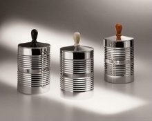 Barattolo pomello legno bianco alessi