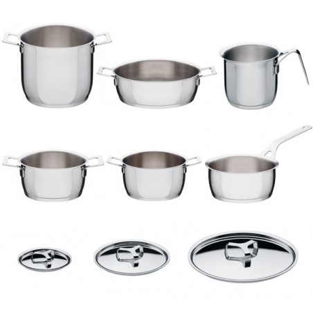 Pots&pans batteria pentole 9 pezzi alessi