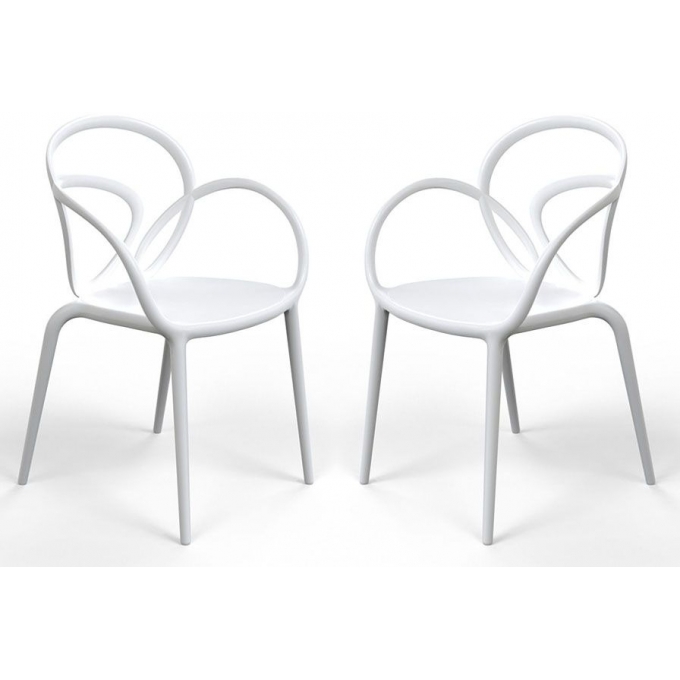 Coppia di sedie loop chair qeeboo bianche