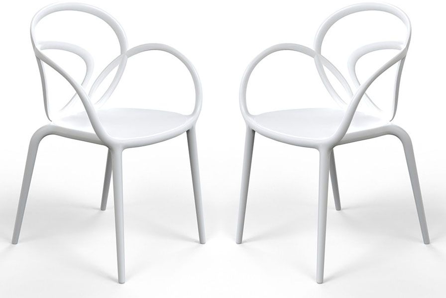 Coppia di sedie loop chair qeeboo bianche