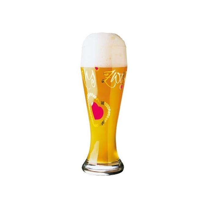 Bicchiere birra livellara  dec. cuori