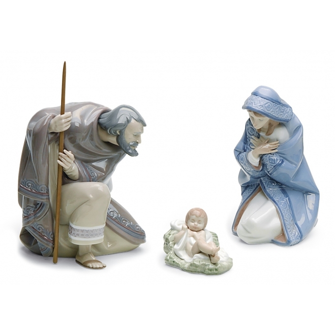 Set presepe bianco natale in porcellana statuetta lladro