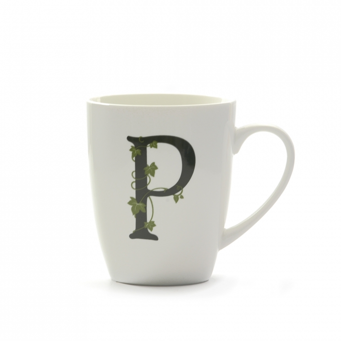 Atupertu mug lettera p cc 380 gb la porcellana bianca