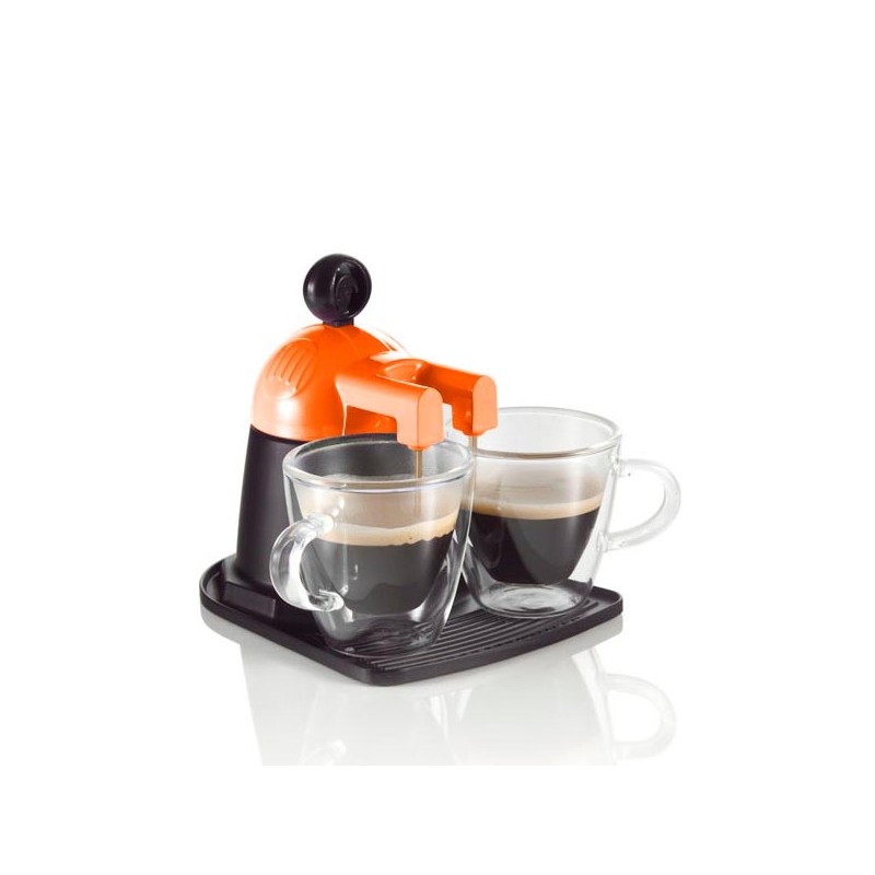 Brandani - caffettiera melita express arancio alluminio con 2 t