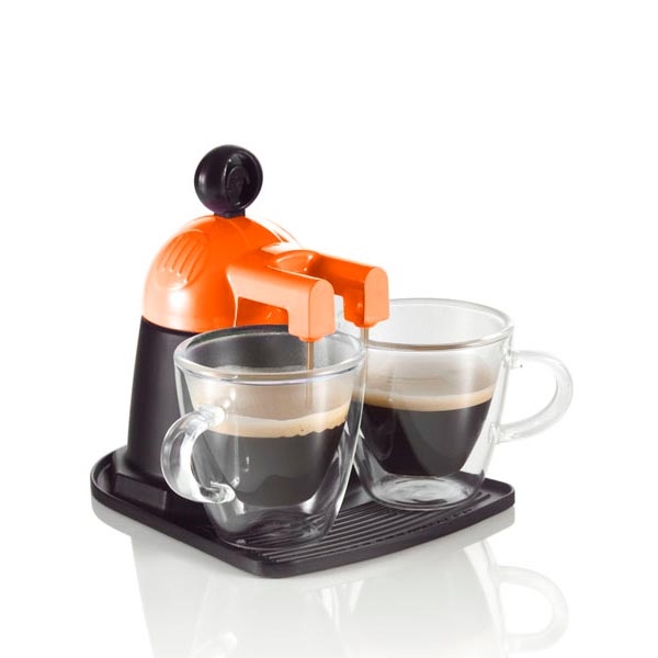 Brandani - caffettiera melita express arancio alluminio con 2 t