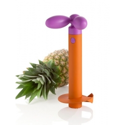 Brandani - taglia ananas arancio e lilla antiaderente inox