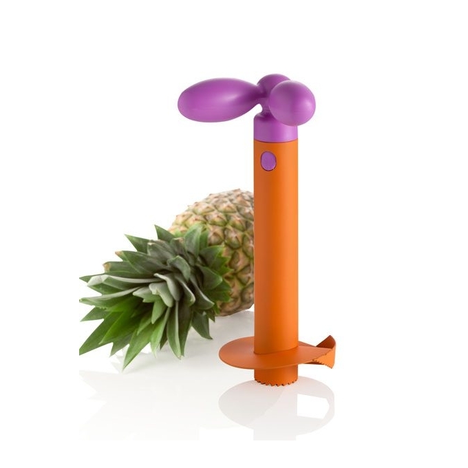 Brandani - taglia ananas arancio e lilla antiaderente inox