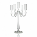 Brandani - candeliere lumiere 5 fiamme trasparente vetro