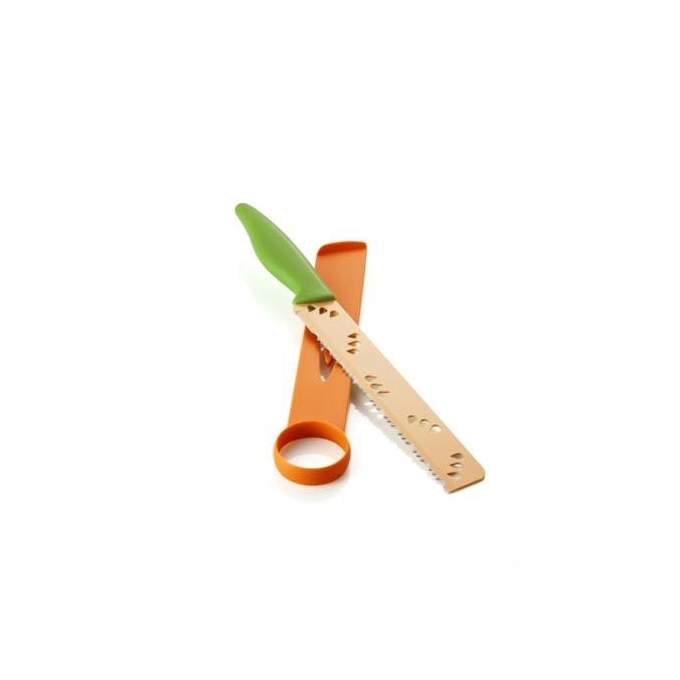 Brandani - coltello affetta e pulisci melone arancio e verde
