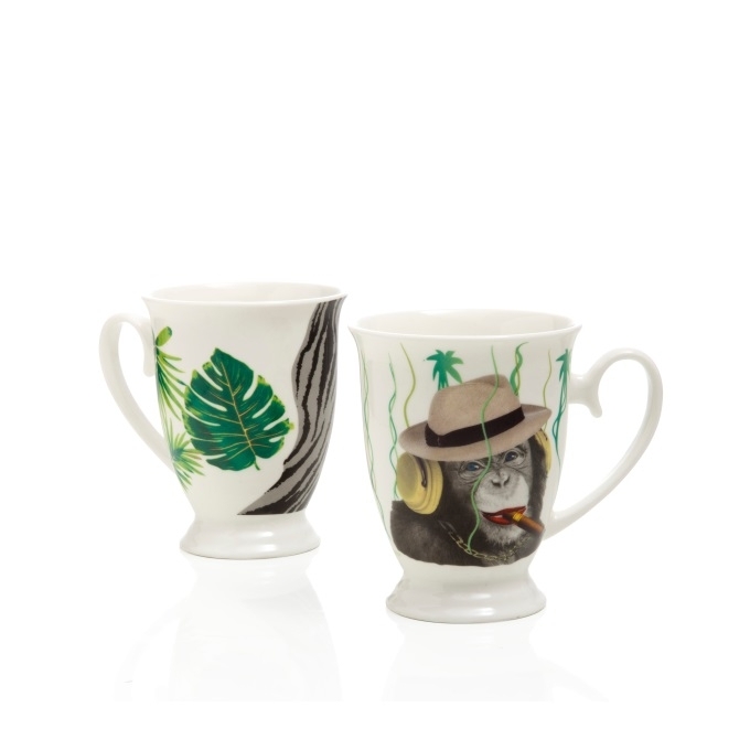 Brandani - mug savana set 2 pz bone china