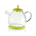 Brandani - teiera 1500 cc borosilicato con tappo e base giallo