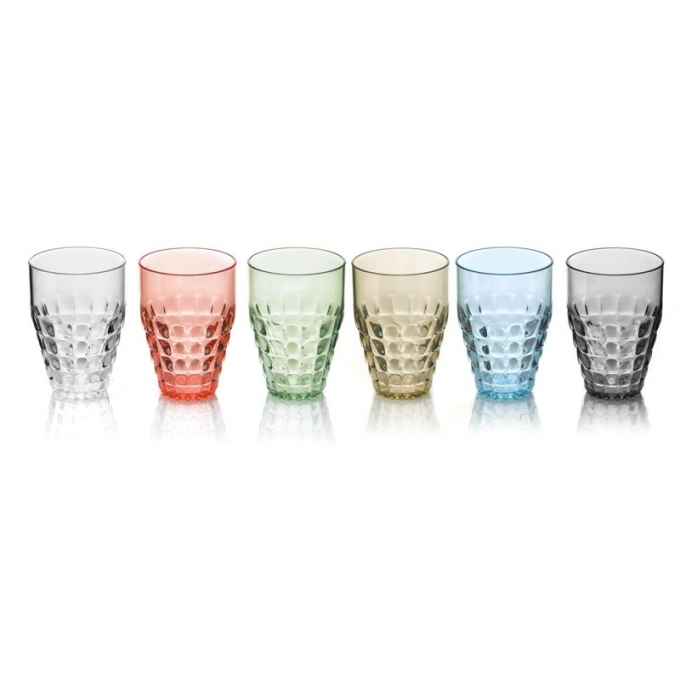 Set 6 bicchieri alti tiffany multicolor guzzini