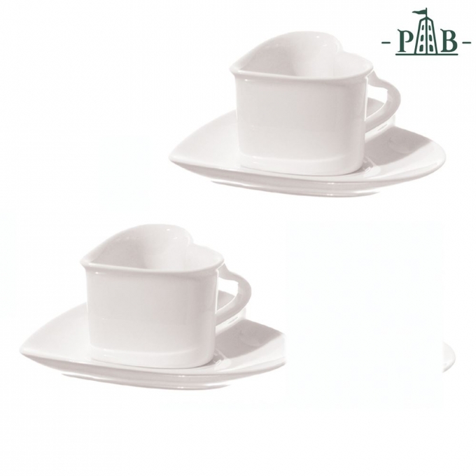 CUPIDO COPPIA TAZZE CAFF? CUORE CON PIATTO IN GIFT