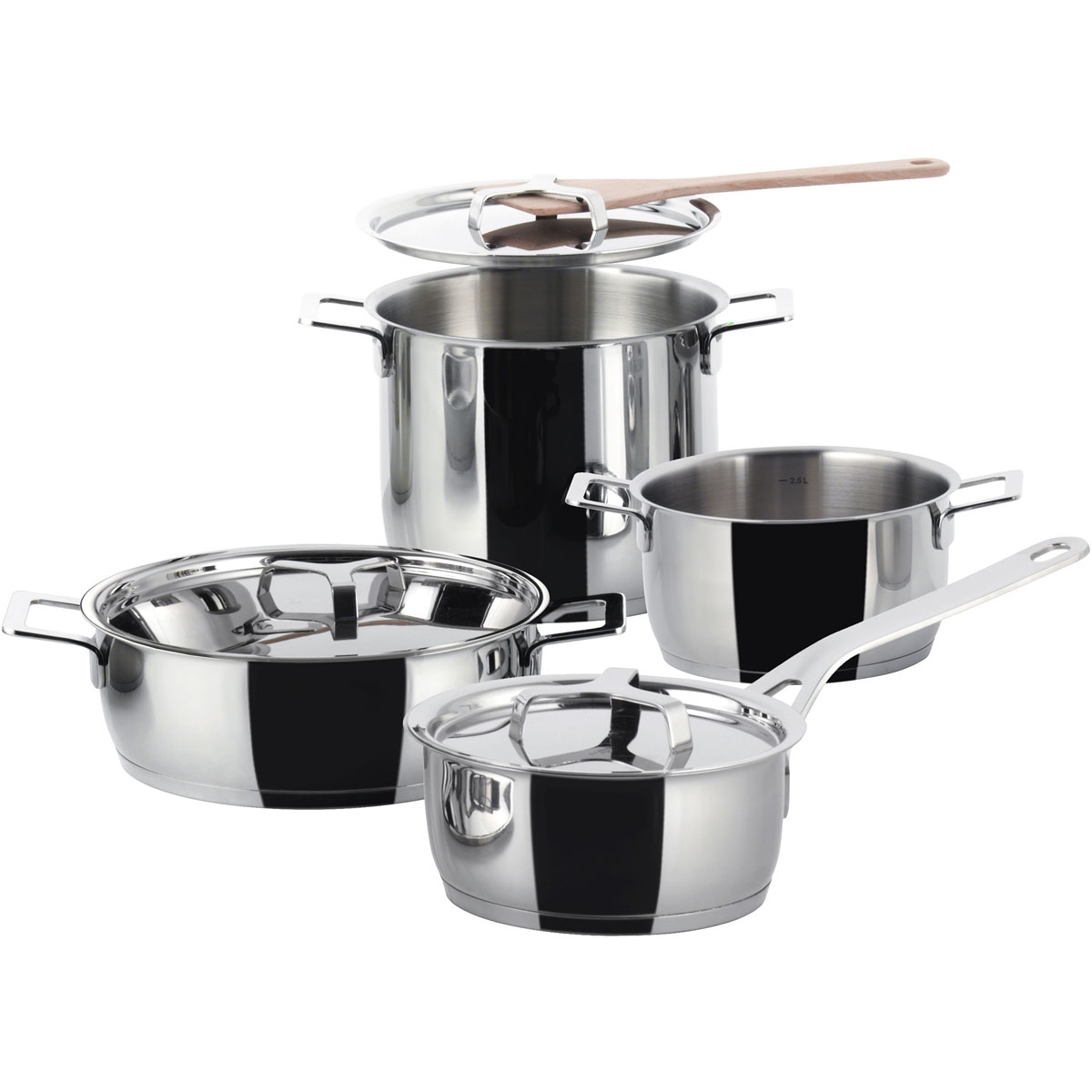 Batteria pentole pots&pans 7 pezzi alessi