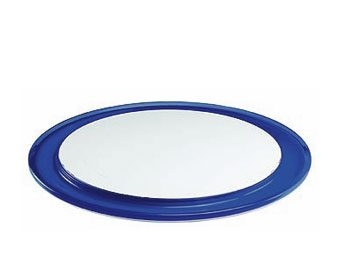 Piatto torta vintage blu con coperchio guzzini