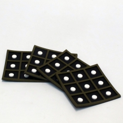 SET 4 SOTTOBICCHIERI SILICONE DEC. QUADRI