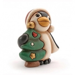 PINGUINO CON ALBERO DI NATALE + SCATOLA IN LATTA  