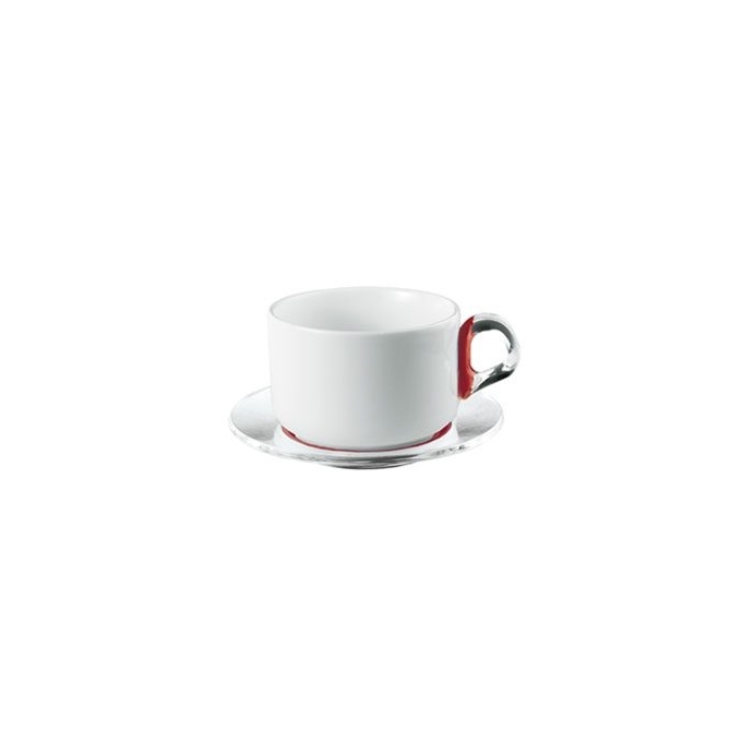 Tazza colazione conpiatt  rosso infusion guzzini