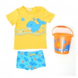 SET SPIAGGIA BOY (T-SHIRT + COSTUME BOXER + SECCHI