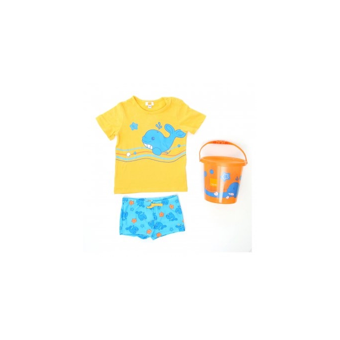 Set spiaggia boy (t-shirt + costume boxer + secchi