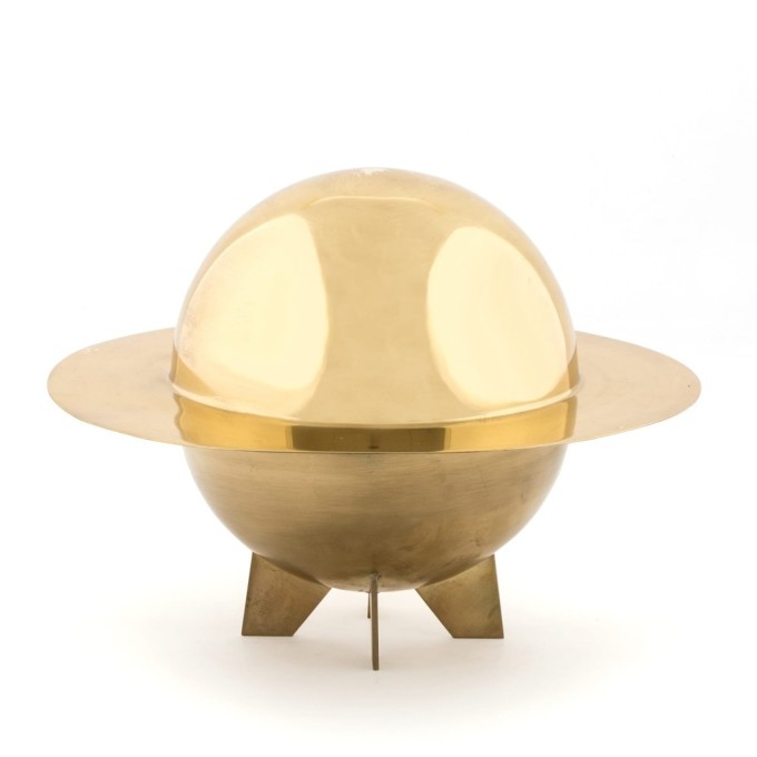 Coppa con coperchio in ottone cosmic diner-lunar seletti