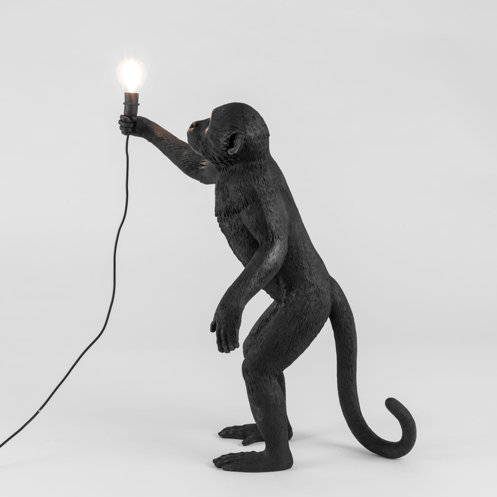 Lampada scimmia nera 54cm monkey lamp seletti