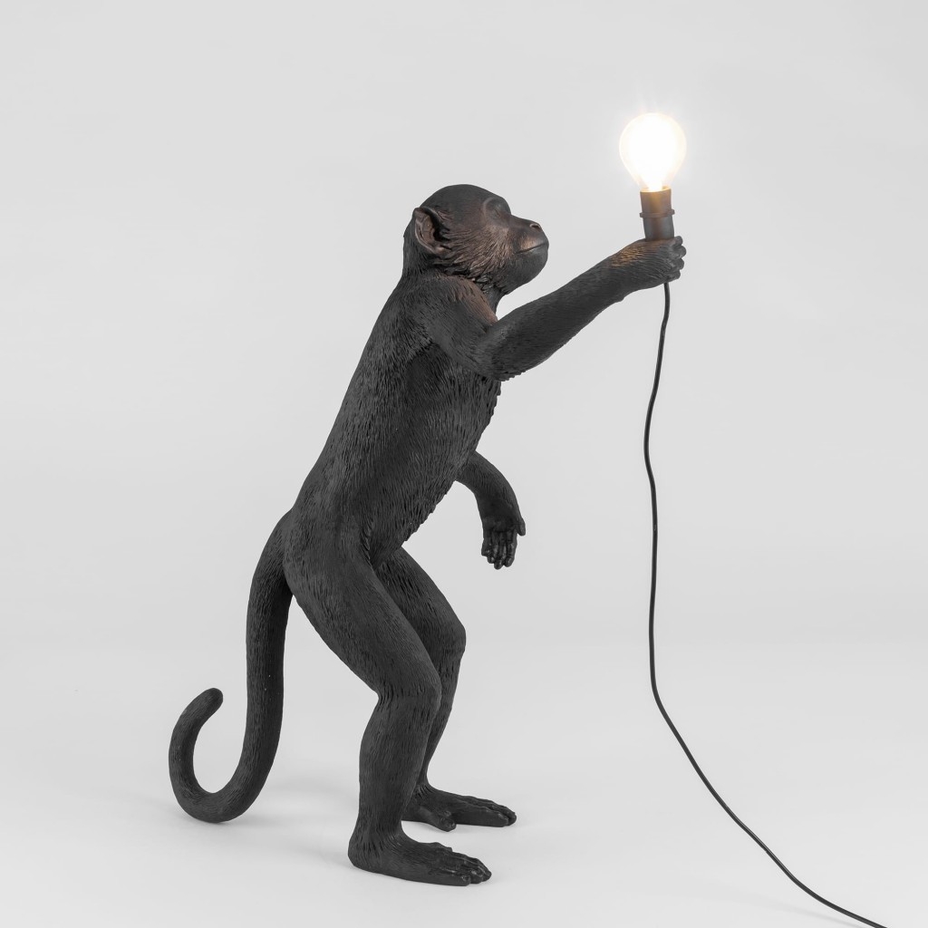 Lampada scimmia nera 54cm monkey lamp seletti