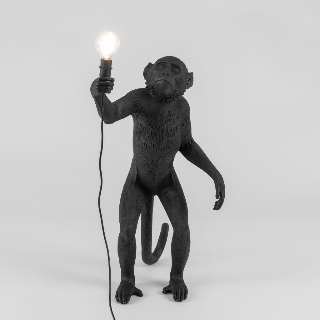 Lampada scimmia nera 54cm monkey lamp seletti