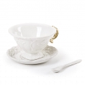 SET 6 pz tazze TE'  "I-WARES" CON MANICI ORO 