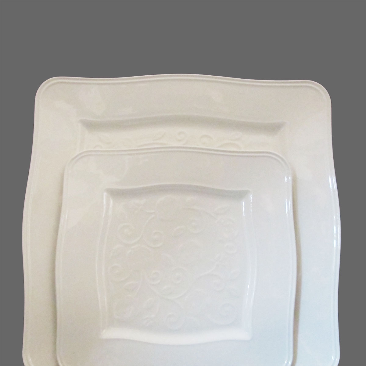 Set e36 pezzi piatti  quadrato florentina la porcellana bianca