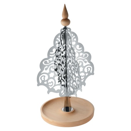 Dressed x-mas albero in acciaio e legno alessi