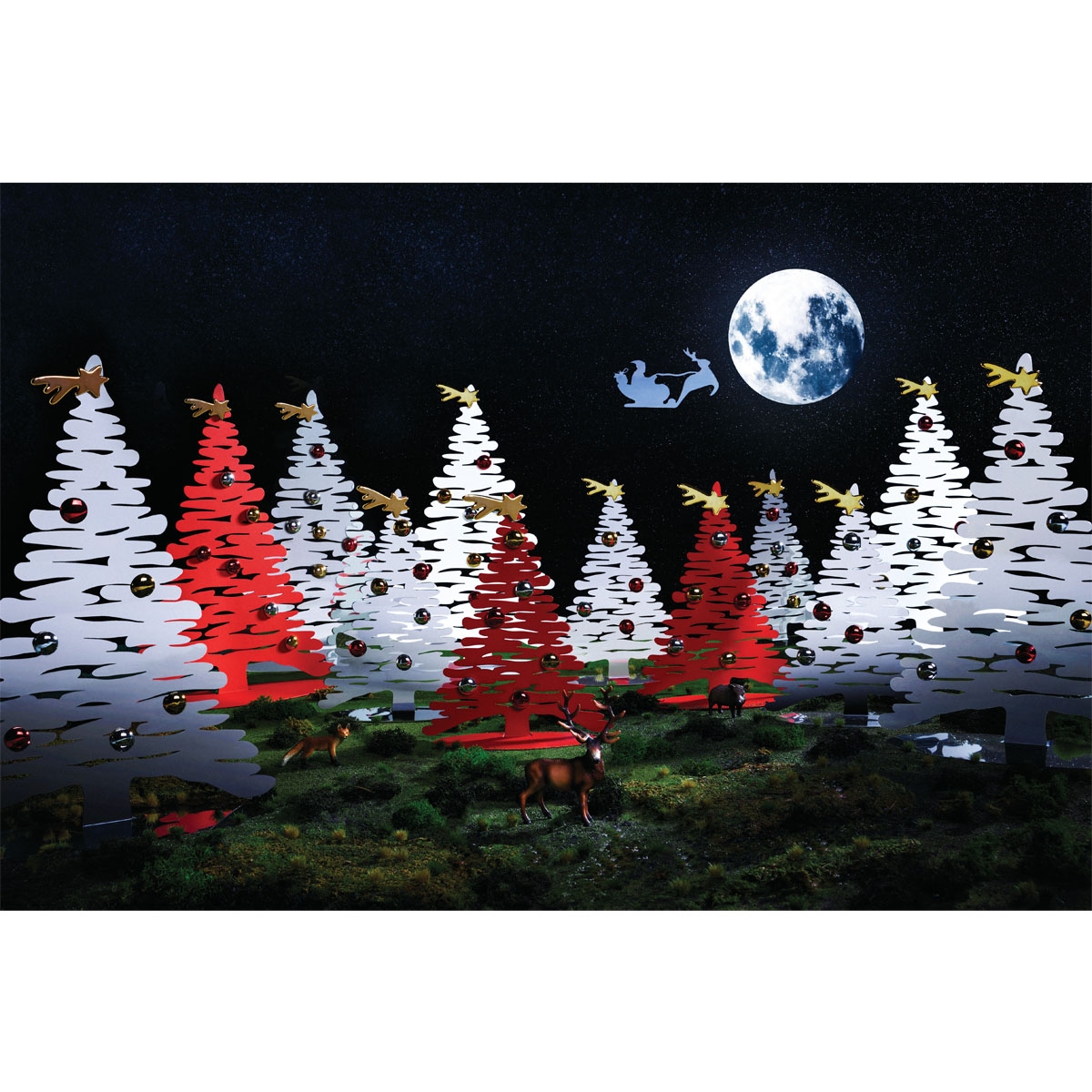 Bark for christmas albero grande rosso alessi