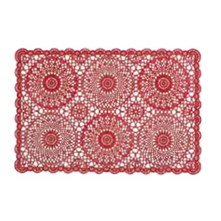 Americana Fiore 30X45 Cm Rossa Pizzo Vinilico Conforme A Standard Reach